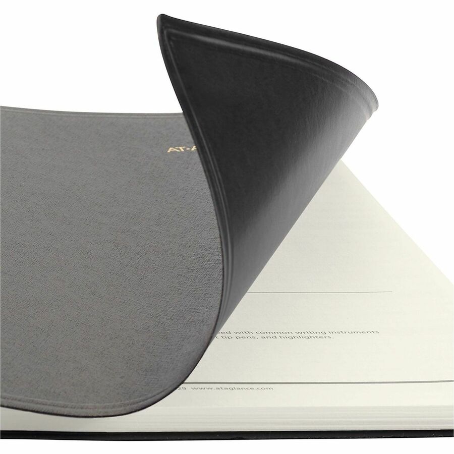 At-A-Glance Recycled Appointment Book Planner, Large, Weekly/Monthly, January 2026-December 2026, 8 1/4" x 11", Sand Sheets, Wire Bound, Black Simulated Leather, 1 Each