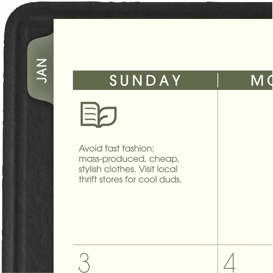 At-A-Glance Recycled Appointment Book Planner, Large, Weekly/Monthly, January 2026-December 2026, 8 1/4" x 11", Sand Sheets, Wire Bound, Black Simulated Leather, 1 Each