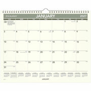 Medium - Julian Dates - Monthly - 12 Month - January 2026 to December 2026 - 1 Month Single Page Layout - 15" x 12" Sheet Size - White Sheet - 2" x 1.68" Block - Wire Bound - Paper - Unruled Daily Block, Hanging Loop - 1 Each
