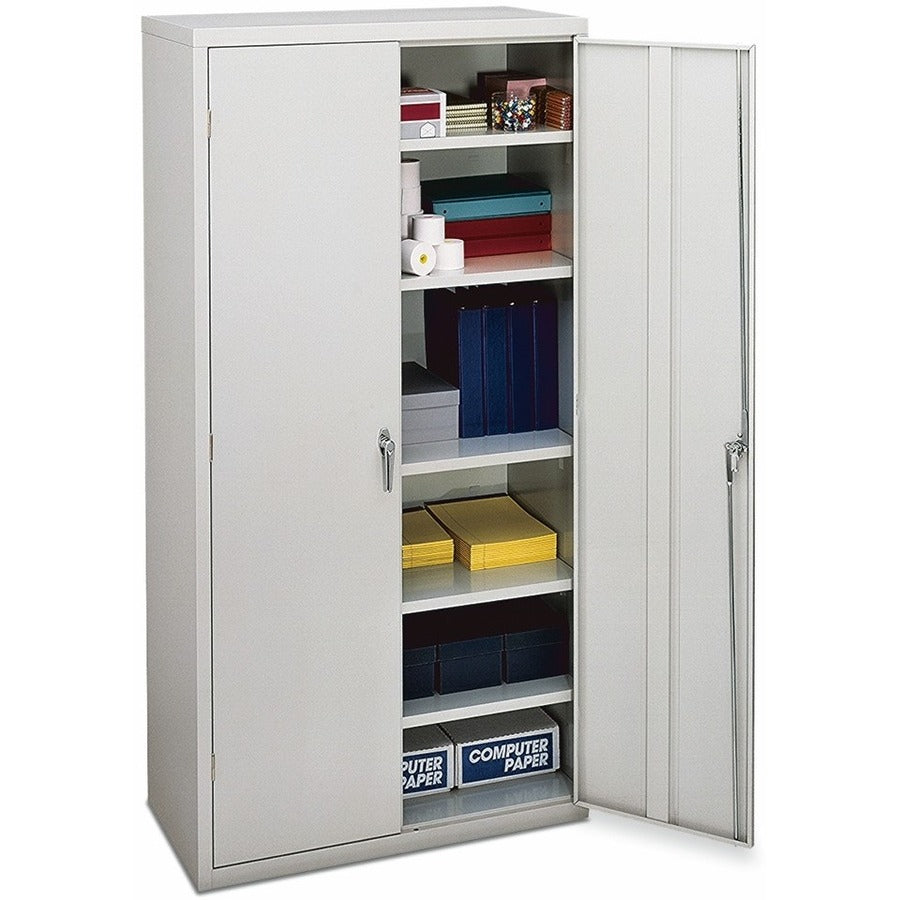 HON Brigade Storage Cabinet - 72" Height x 36" Width x 18.1" Depth - 6 Shelve(s) - 5 Adjustable Shelf(ves) - Material: Steel - Finish: Light Gray - 1 Each