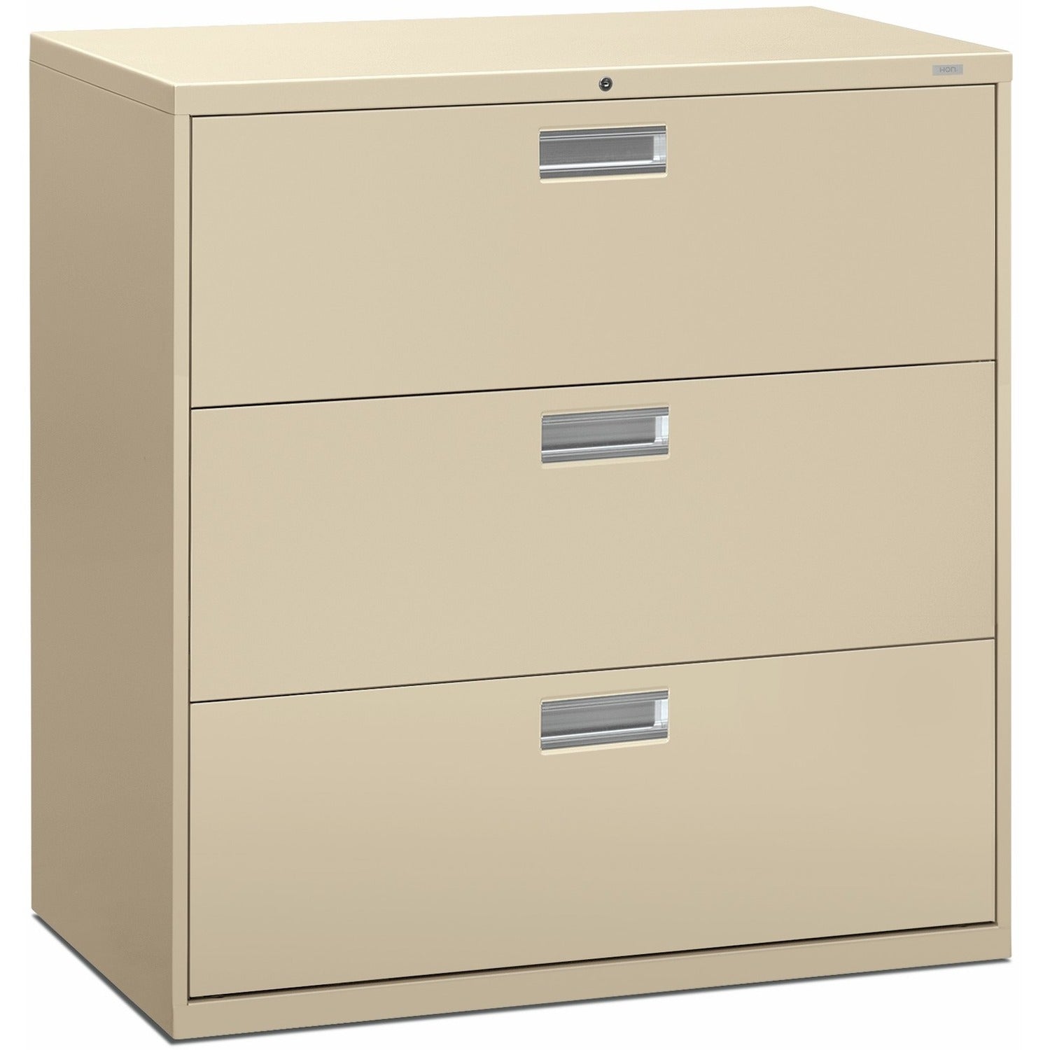 HON Brigade 600 H693 Lateral File - 40.9" Height x 42" Width x 18" Depth - Total Drawer(s): 3 - Finish: Putty - 1 Each