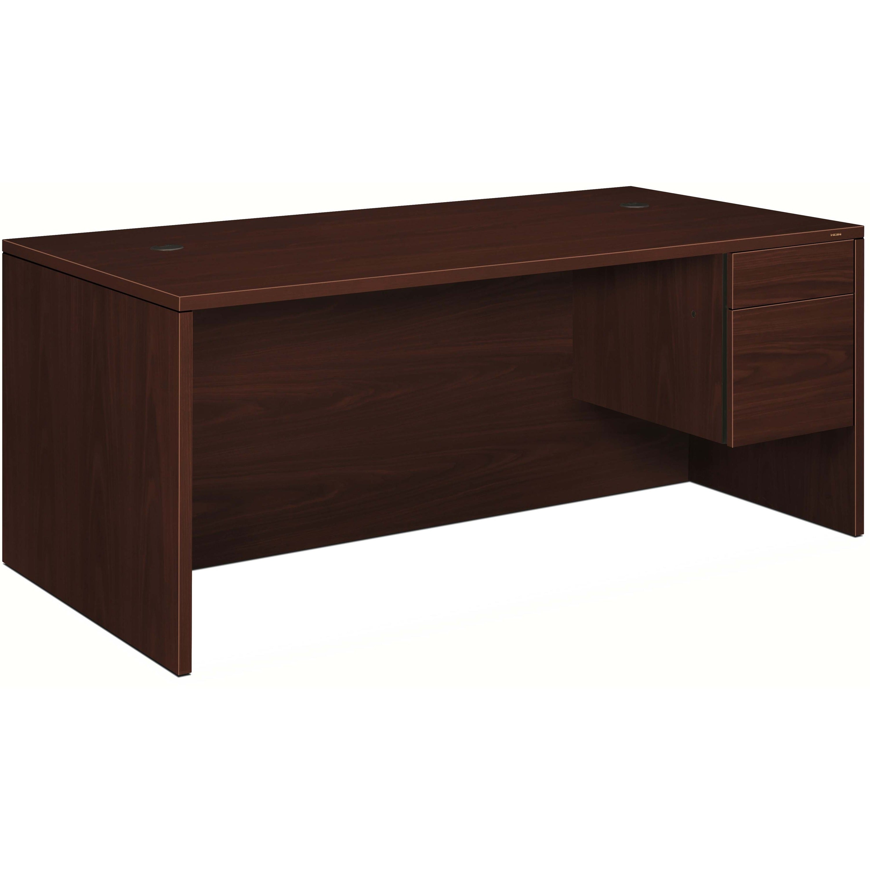 HON 10500 H10585R Pedestal Desk - 29.5" Height x 72" Width x 36" Depth - Total Drawer(s): 2Right Side - Flat Edge - 1 Each