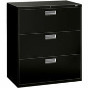 HON Brigade 600 H683 Lateral File - 40.9" Height x 36" Width x 18" Depth - Total Drawer(s): 3 - Finish: Black - 1 Each