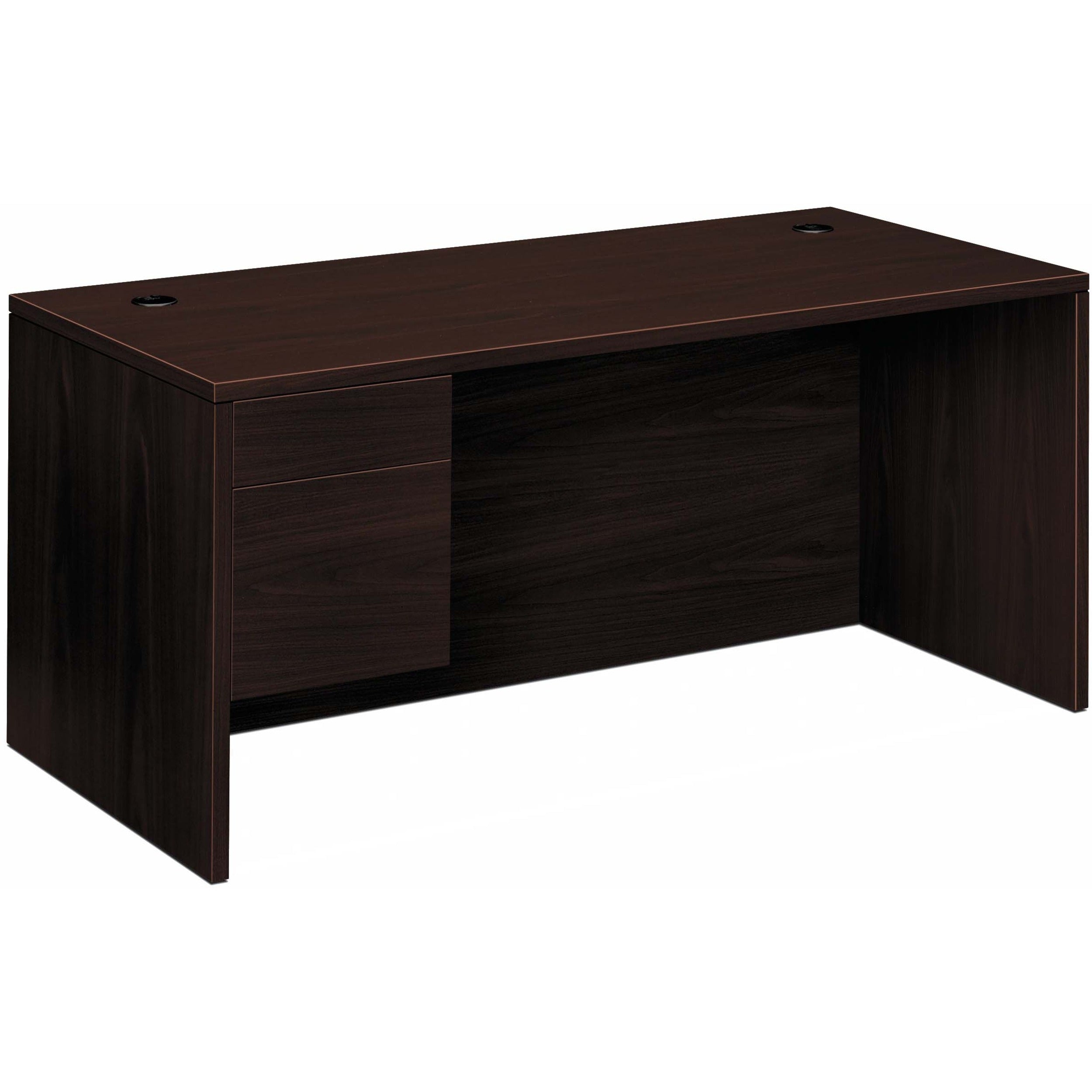 HON 10500 H10584L Pedestal Desk - 29.5" Height x 66" Width x 30" Depth - Total Drawer(s): 2Left Side - Flat Edge - 1 Each