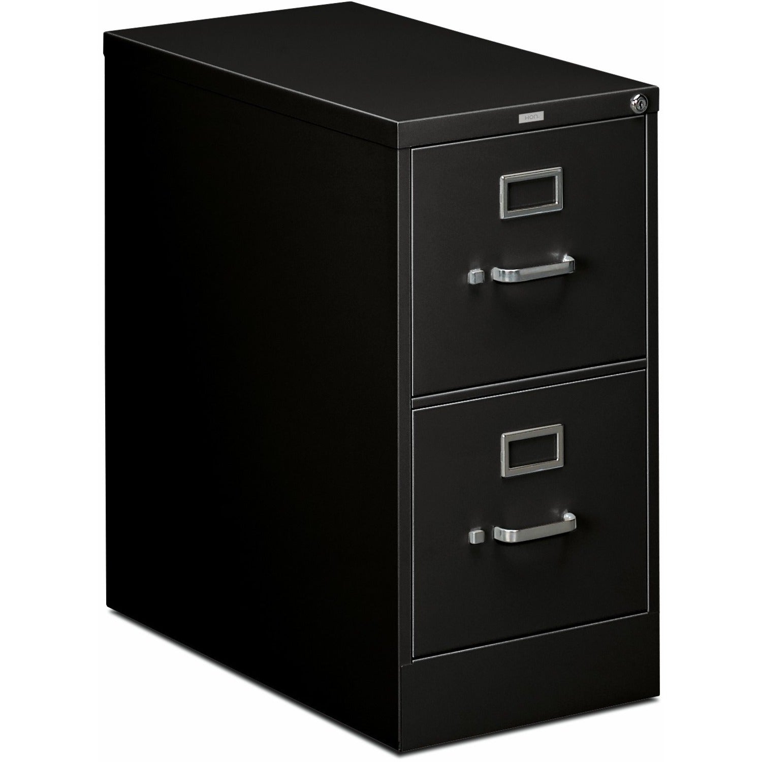 HON 310 H312 File Cabinet - 29" Height x 15" Width x 26.5" Depth - Total Drawer(s): 2 - Finish: Black - Lockable, Durable, Label Holder - For File, File Folder, Desk - 1 Each