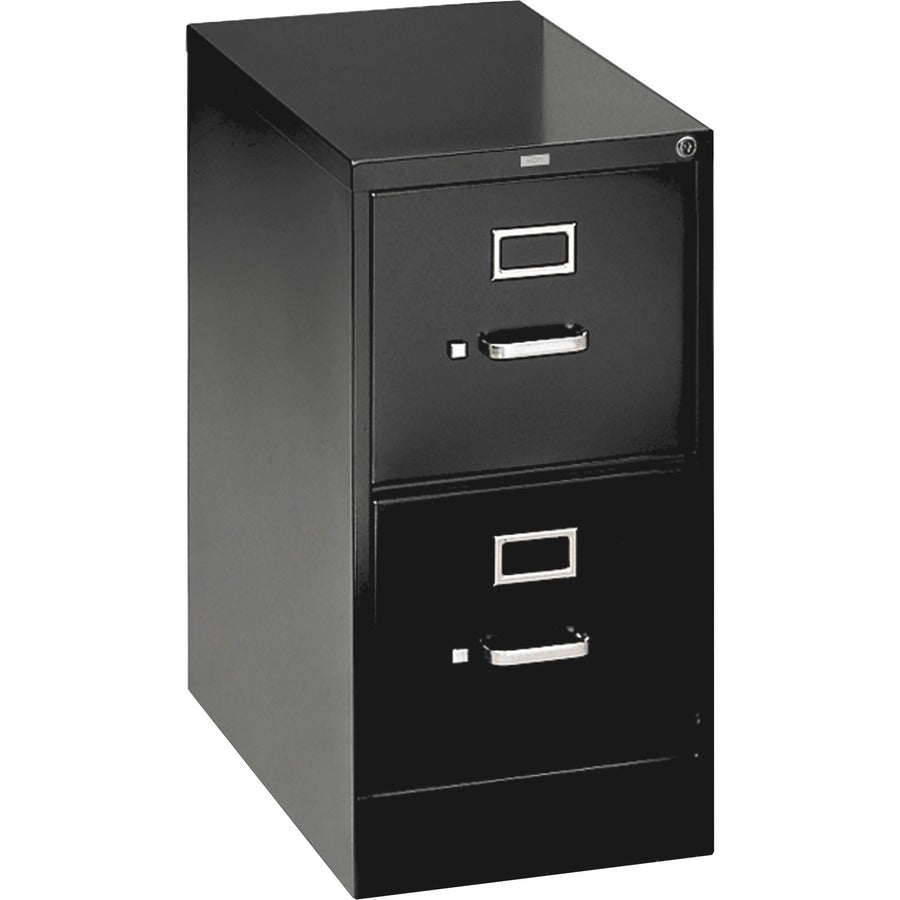 HON 310 H312 File Cabinet - 29" Height x 15" Width x 26.5" Depth - Total Drawer(s): 2 - Finish: Black - Lockable, Durable, Label Holder - For File, File Folder, Desk - 1 Each