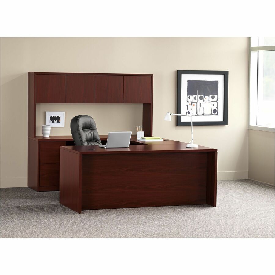HON 10500 H10573 Pedestal Desk - 29.5" Height x 60" Width x 30" Depth - Total Drawer(s): 4 - Double Pedestal - Flat Edge - Finish: Mahogany - 1 Each