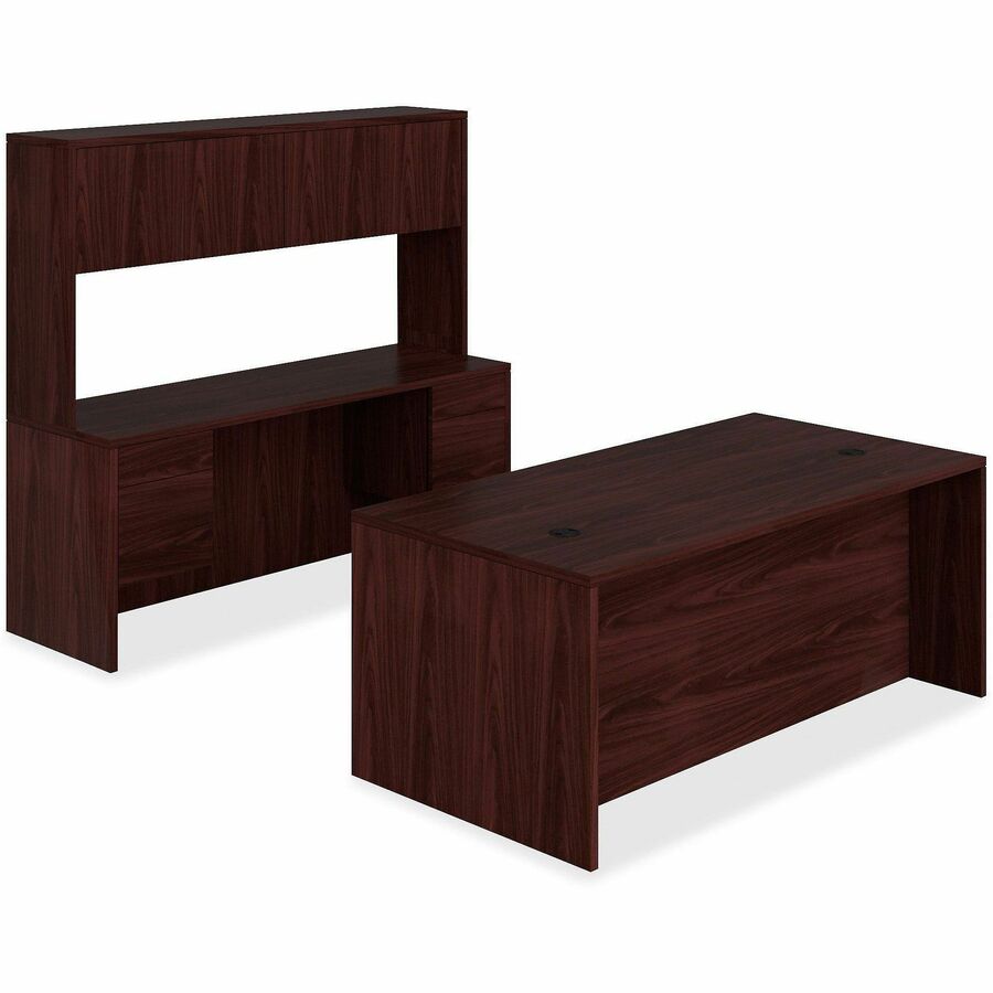 HON 10500 H10573 Pedestal Desk - 29.5" Height x 60" Width x 30" Depth - Total Drawer(s): 4 - Double Pedestal - Flat Edge - Finish: Mahogany - 1 Each