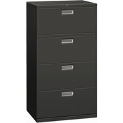 HON Brigade 600 H674 Lateral File - 53.3" Height x 30" Width x 18" Depth - Total Drawer(s): 4 - Finish: Charcoal - 1 Each