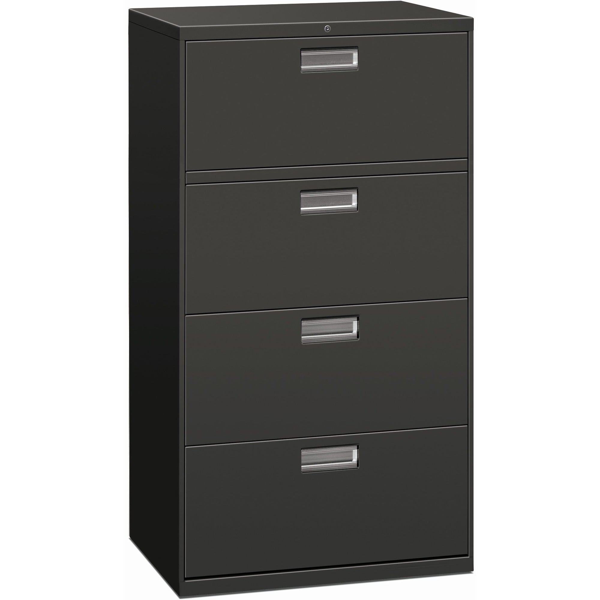 HON Brigade 600 H674 Lateral File - 53.3" Height x 30" Width x 18" Depth - Total Drawer(s): 4 - Finish: Charcoal - 1 Each