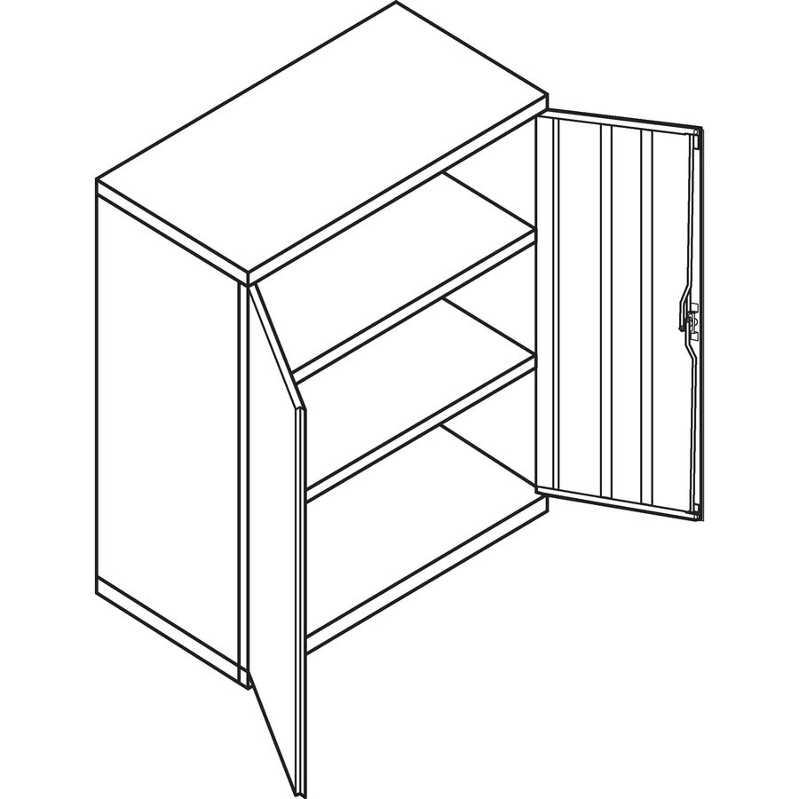 HON Brigade HSC1842 Storage Cabinet, 36"W x 18.1"D x 41.8"H, 2 Adjustable Shelves, Hinged Doors, Steel, Putty, 1 Each