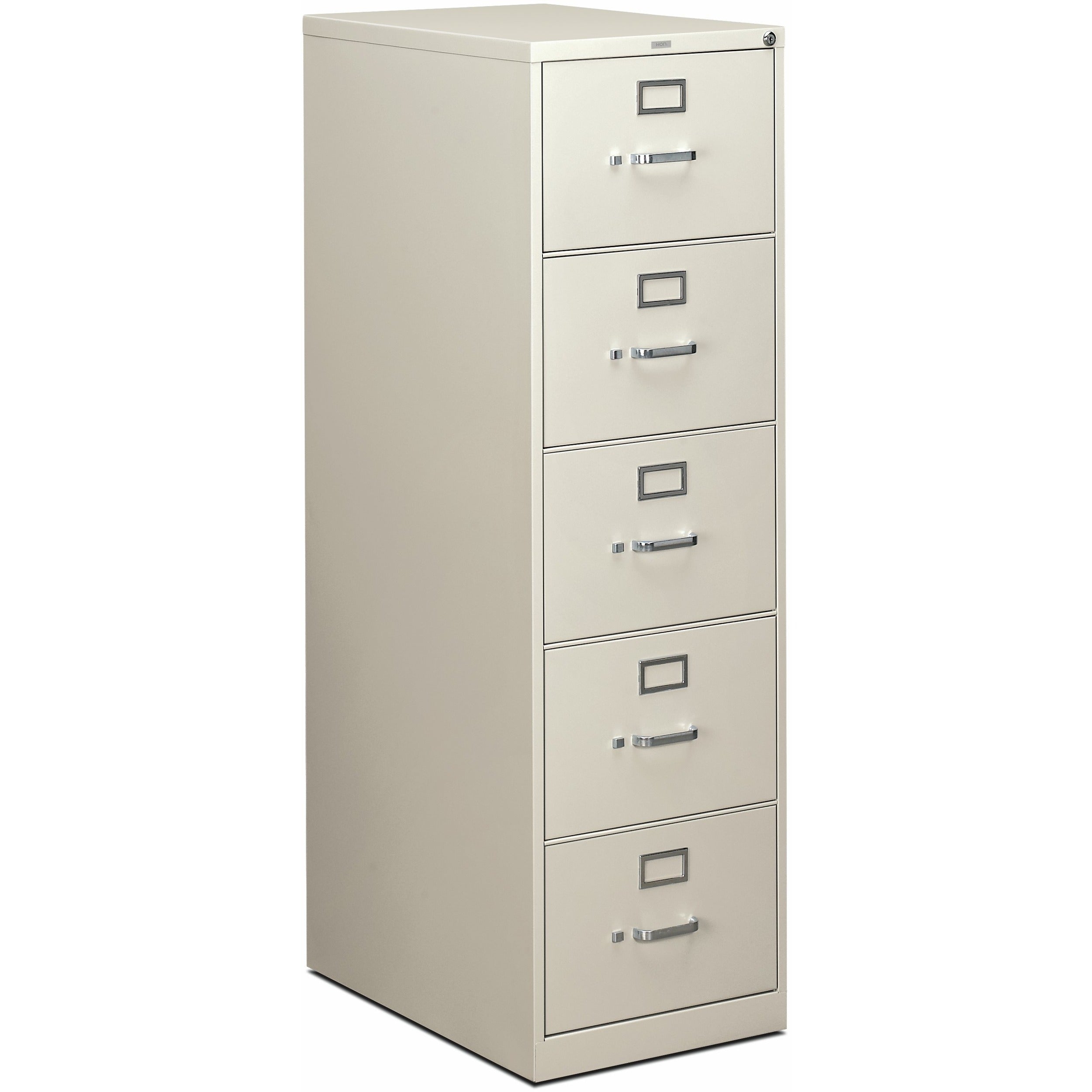 HON 310 H315C File Cabinet - 60" Height x 18.3" Width x 26.5" Depth - Total Drawer(s): 5 - Finish: Light Gray - 1 Each