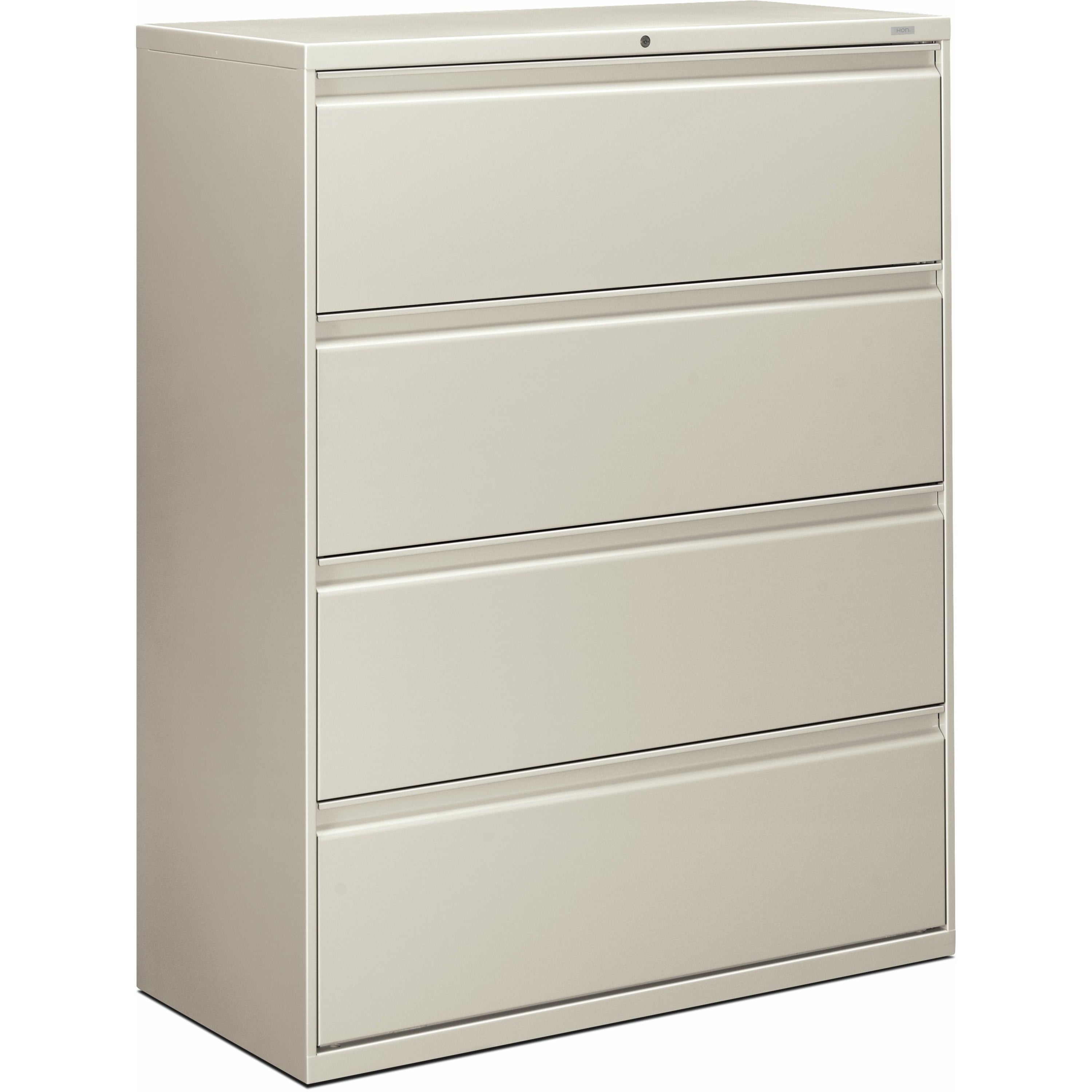 HON Brigade 800 H894 Lateral File - 53.3" Height x 42" Width x 18" Depth - Total Drawer(s): 4 - Finish: Light Gray - 1 Each