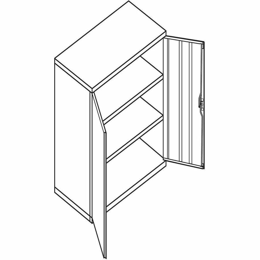 HON Brigade HSC1842 Storage Cabinet, 36"W x 18.1"D x 41.8"H, 2 Adjustable Shelves, Hinged Doors, Light Gray, Steel, 1 Each