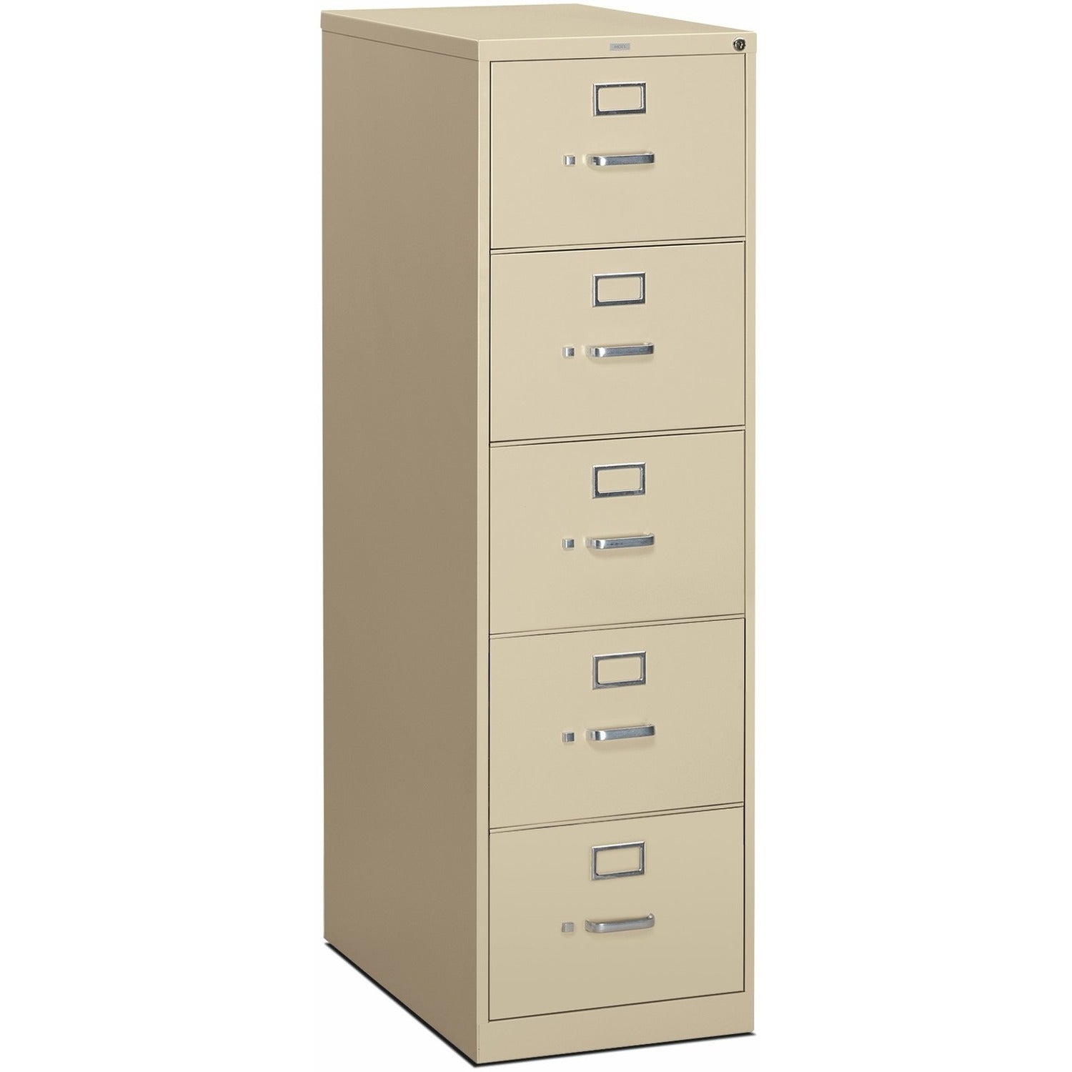 HON 310 H315C File Cabinet - 60" Height x 18.3" Width x 26.5" Depth - Total Drawer(s): 5 - Finish: Putty - 1 Each
