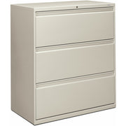 HON Brigade 800 H883 Lateral File - 40.9" Height x 36" Width x 18" Depth - Total Drawer(s): 3 - Finish: Light Gray - 1 Each