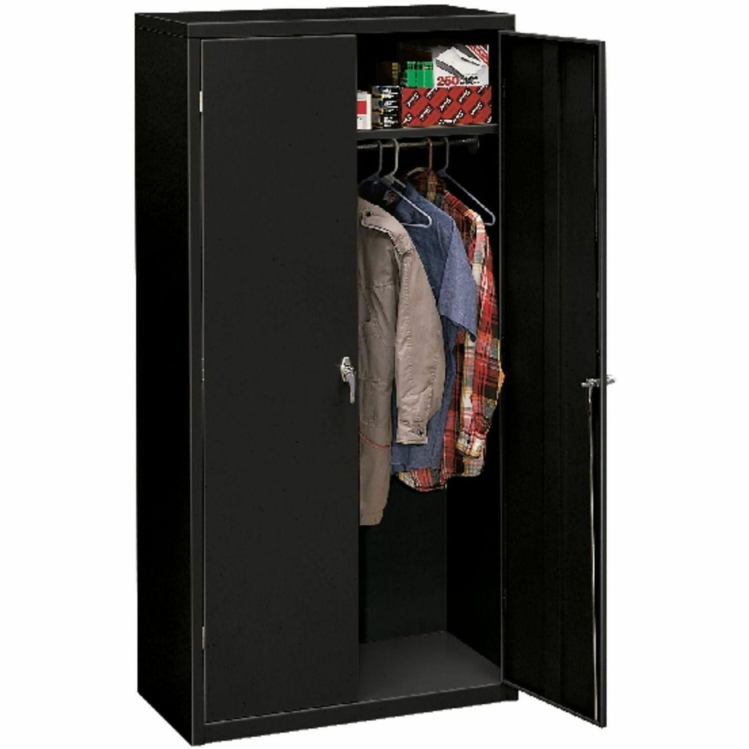 HON Brigade Storage Cabinet - 72" Height x 36" Width x 18.1" Depth - 6 Shelve(s) - 5 Adjustable Shelf(ves) - Material: Steel - Finish: Black - 1 Each