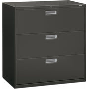 HON Brigade 600 H693 Lateral File - 40.9" Height x 42" Width x 18" Depth - Total Drawer(s): 3 - Finish: Charcoal - 1 Each