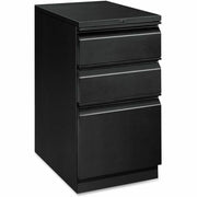 HON Brigade H33720R Pedestal - 28" Height x 15" Width x 19.9" Depth - Total Drawer(s): 3 - Material: Steel - Finish: Black - 1 Each