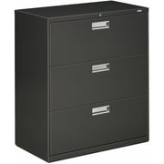 HON Brigade 600 H683 Lateral File - 40.9" Height x 36" Width x 18" Depth - Total Drawer(s): 3 - Finish: Charcoal - 1 Each