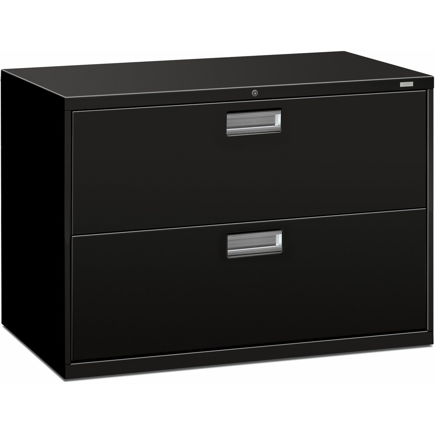 HON Brigade 600 H692 Lateral File - 28.4" Height x 42" Width x 18" Depth - Total Drawer(s): 2 - Finish: Black - 1 Each