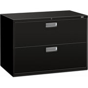 HON Brigade 600 H692 Lateral File - 28.4" Height x 42" Width x 18" Depth - Total Drawer(s): 2 - Finish: Black - 1 Each