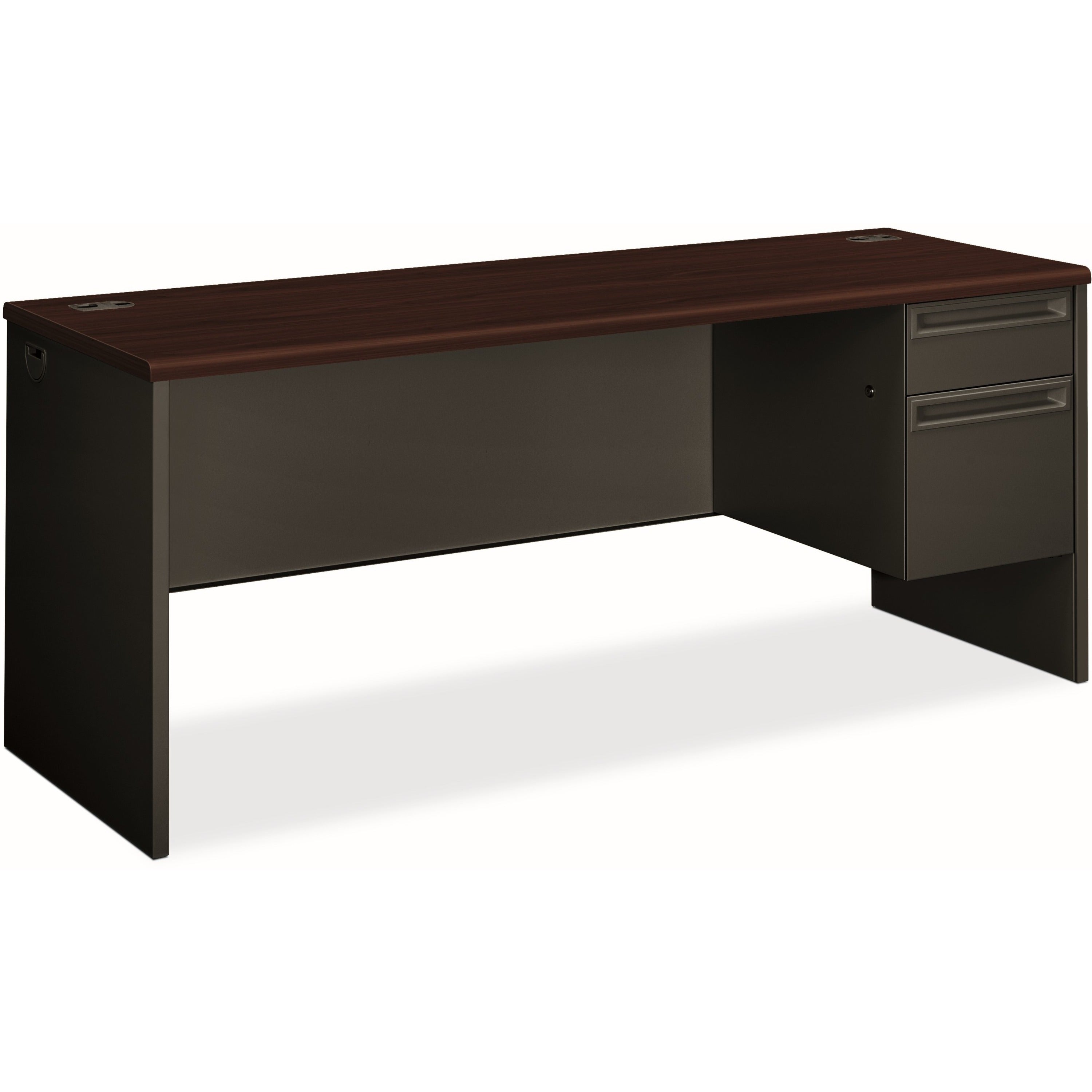 29.5" Height x 72" Width x 24" Depth - Total Drawer(s): 2Right Side - Waterfall Edge - Finish: Charcoal - 1 Each