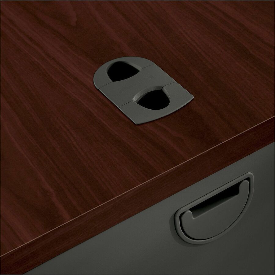 29.5" Height x 72" Width x 24" Depth - Total Drawer(s): 2Right Side - Waterfall Edge - Finish: Charcoal - 1 Each