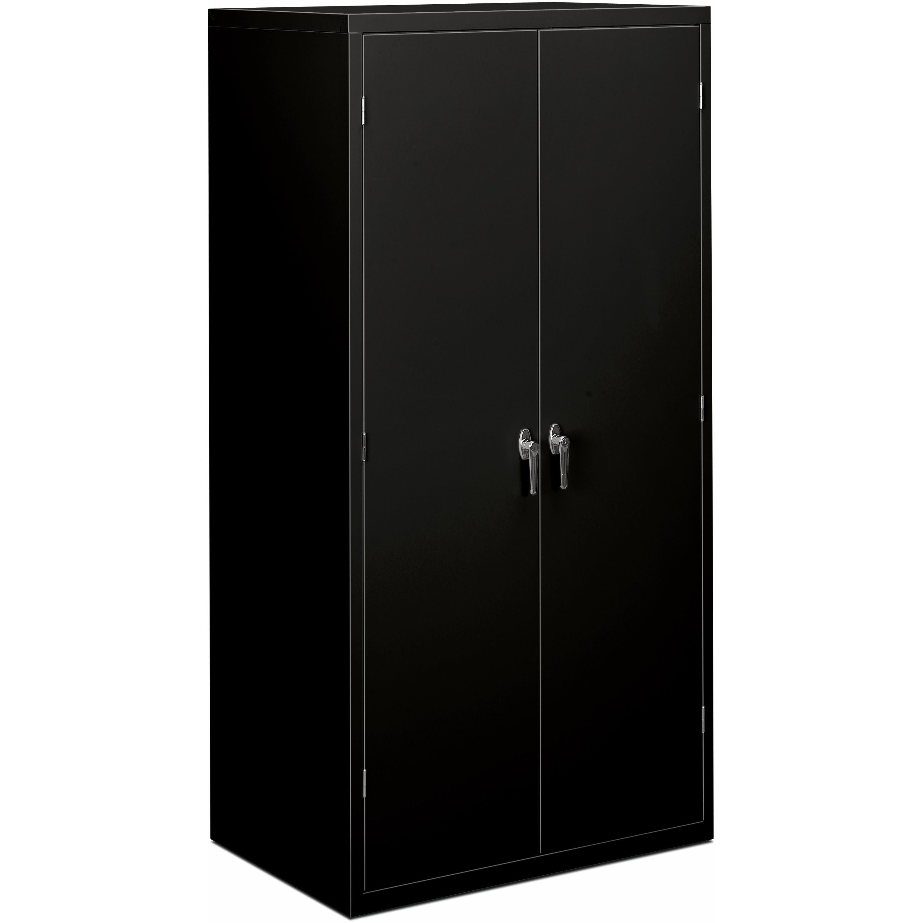 HON Brigade HSC2472 Storage Cabinet, 36"W x 24.1"D x 72"H, 5 Adjustable Shelves, Hinged Doors, Black, Steel, 1 Each