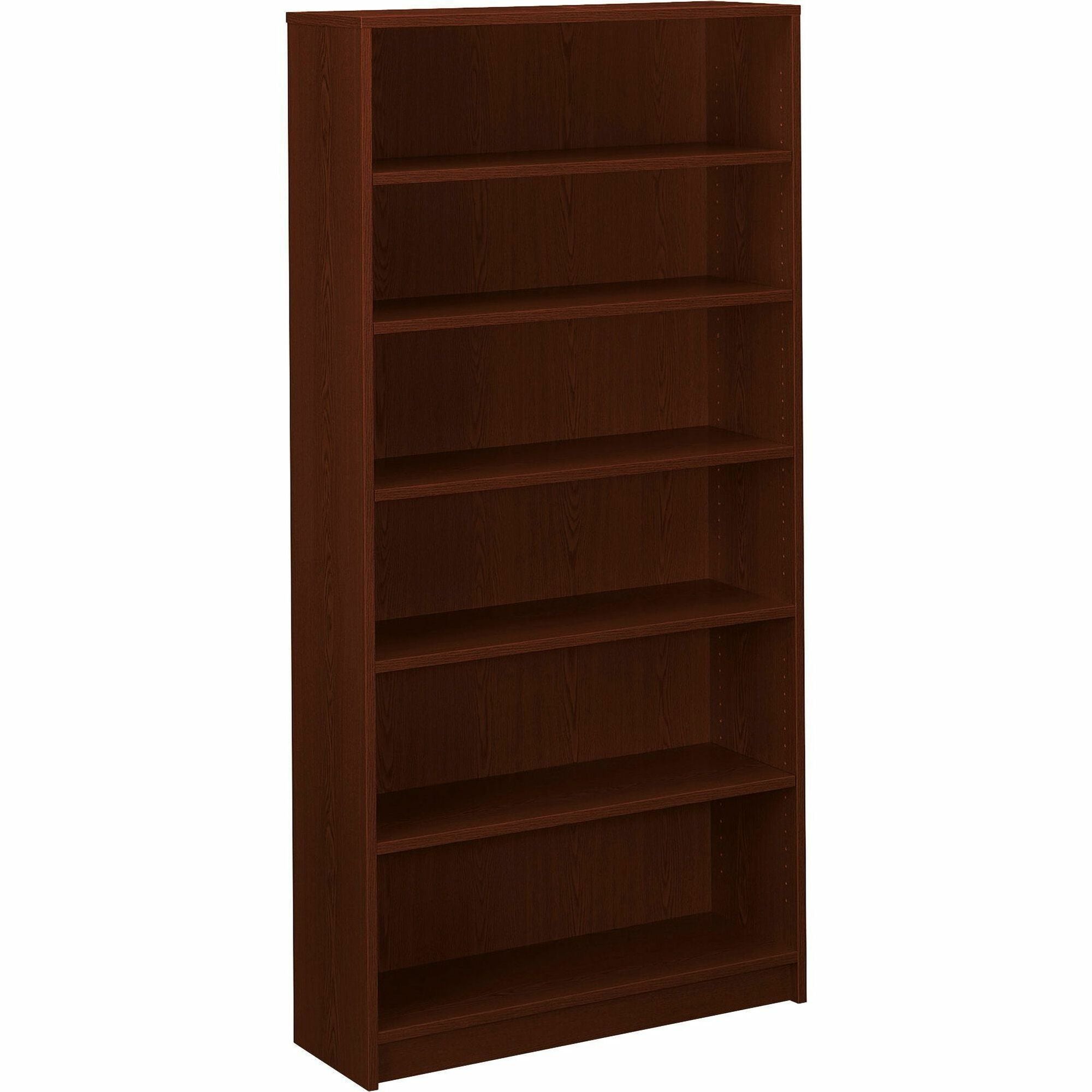 72.6" Height x 36" Width x 11.5" Depth - 6 Shelve(s) - Finish: Mahogany - 1 Each