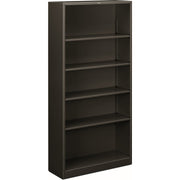 HON Brigade Steel Bookcase, 5 Shelves, 71"H x 34.5"W x 12.62"D, Steel, Charcoal, 1 Each