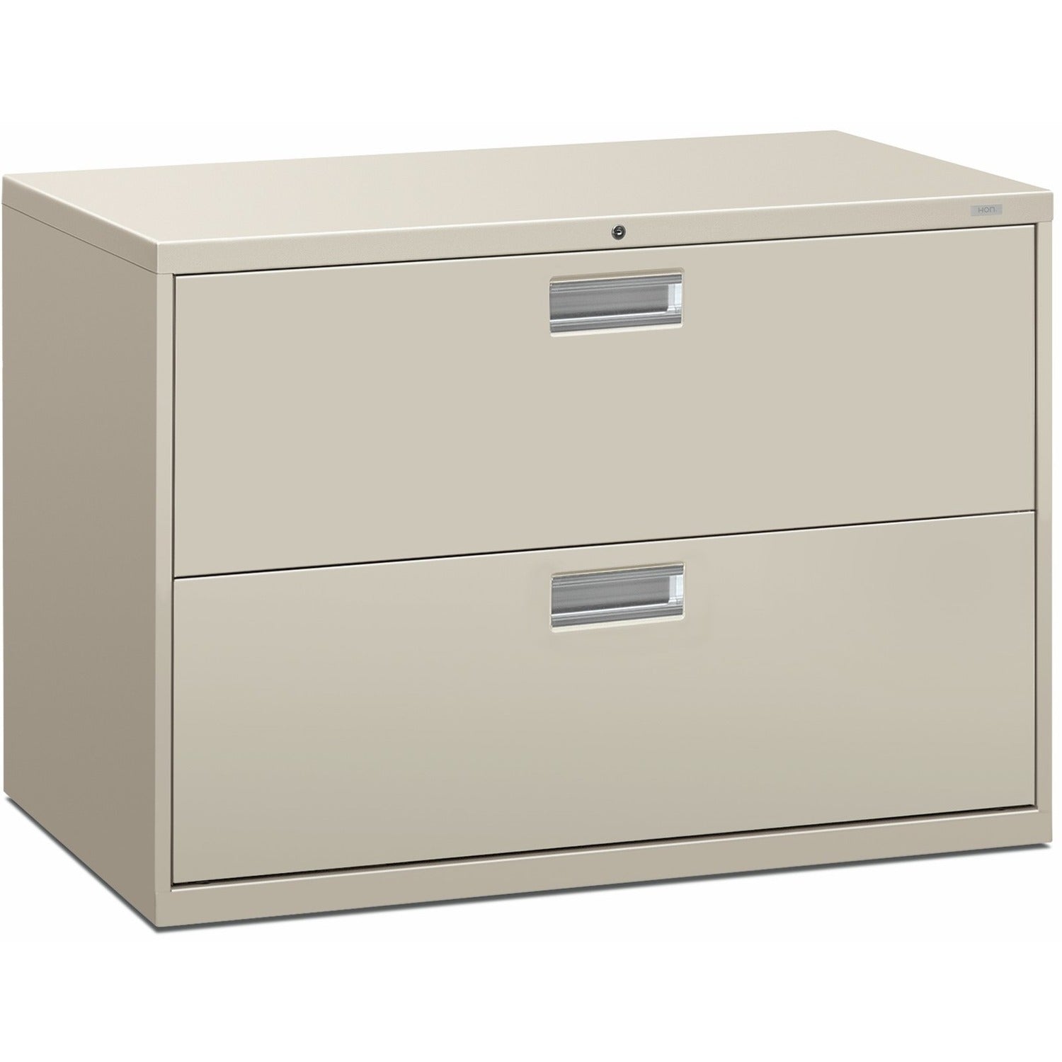 HON Brigade 600 H692 Lateral File - 28.4" Height x 42" Width x 18" Depth - Total Drawer(s): 2 - Finish: Light Gray - 1 Each