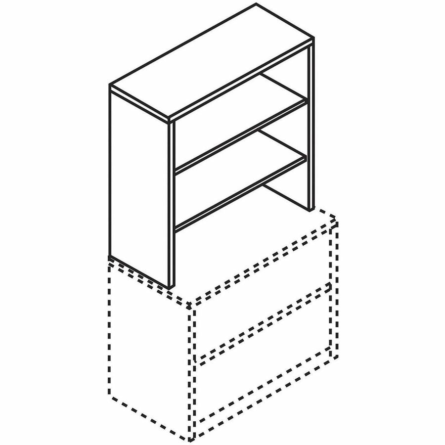 37.1" Height x 36" Width x 14.6" Depth - 2 Shelve(s) - Flat Edge - Finish: Mahogany - 1 Each