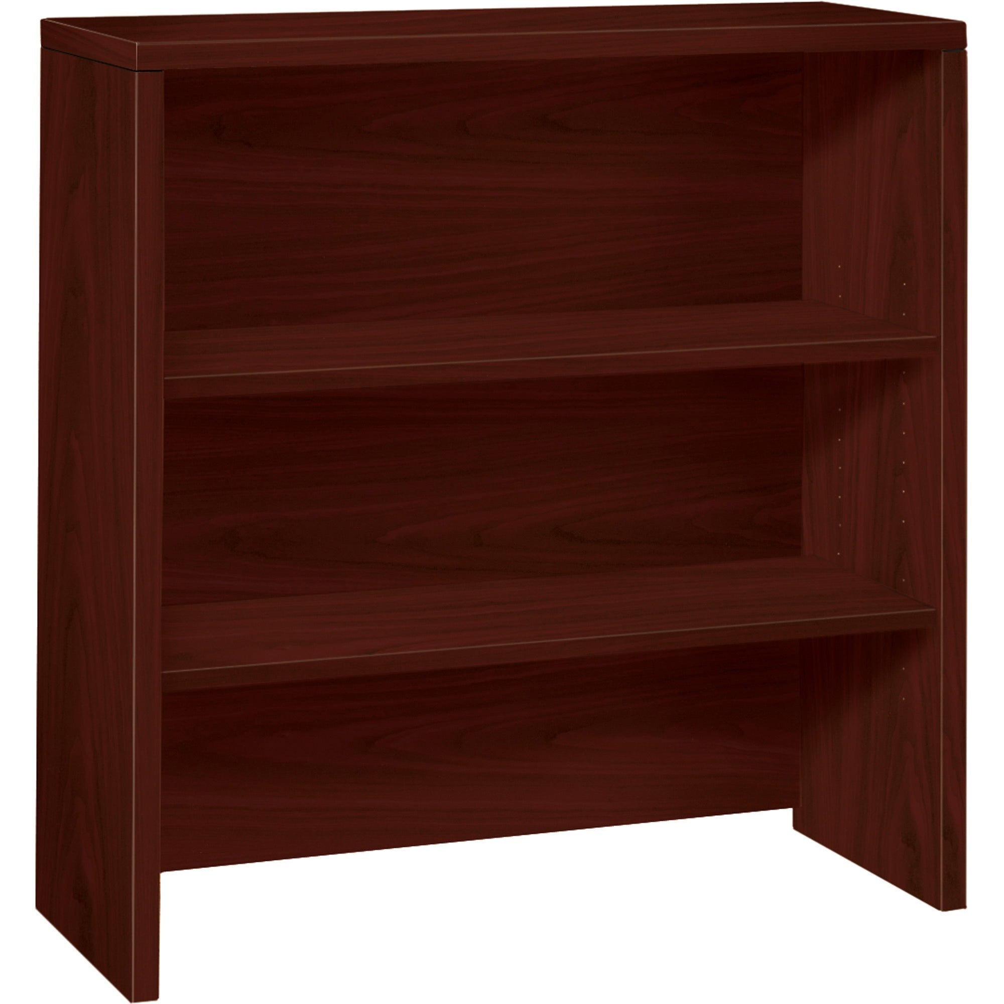 37.1" Height x 36" Width x 14.6" Depth - 2 Shelve(s) - Flat Edge - Finish: Mahogany - 1 Each