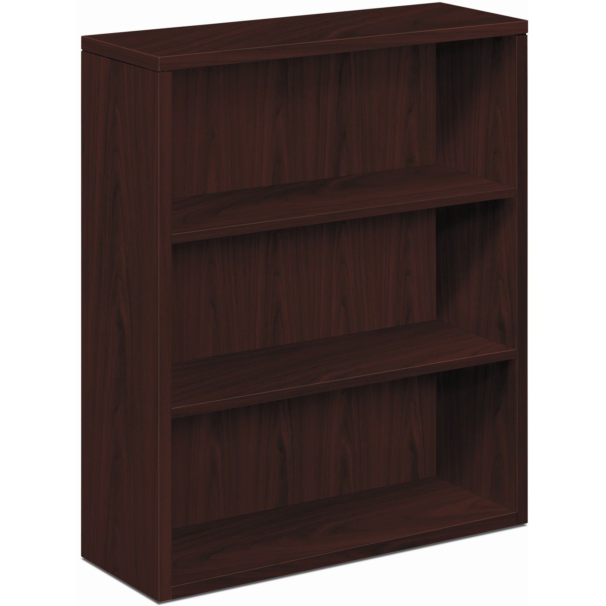 43.4" Height x 36" Width x 13.1" Depth - 3 Shelve(s) - Flat Edge - Finish: Mahogany - 1 Each