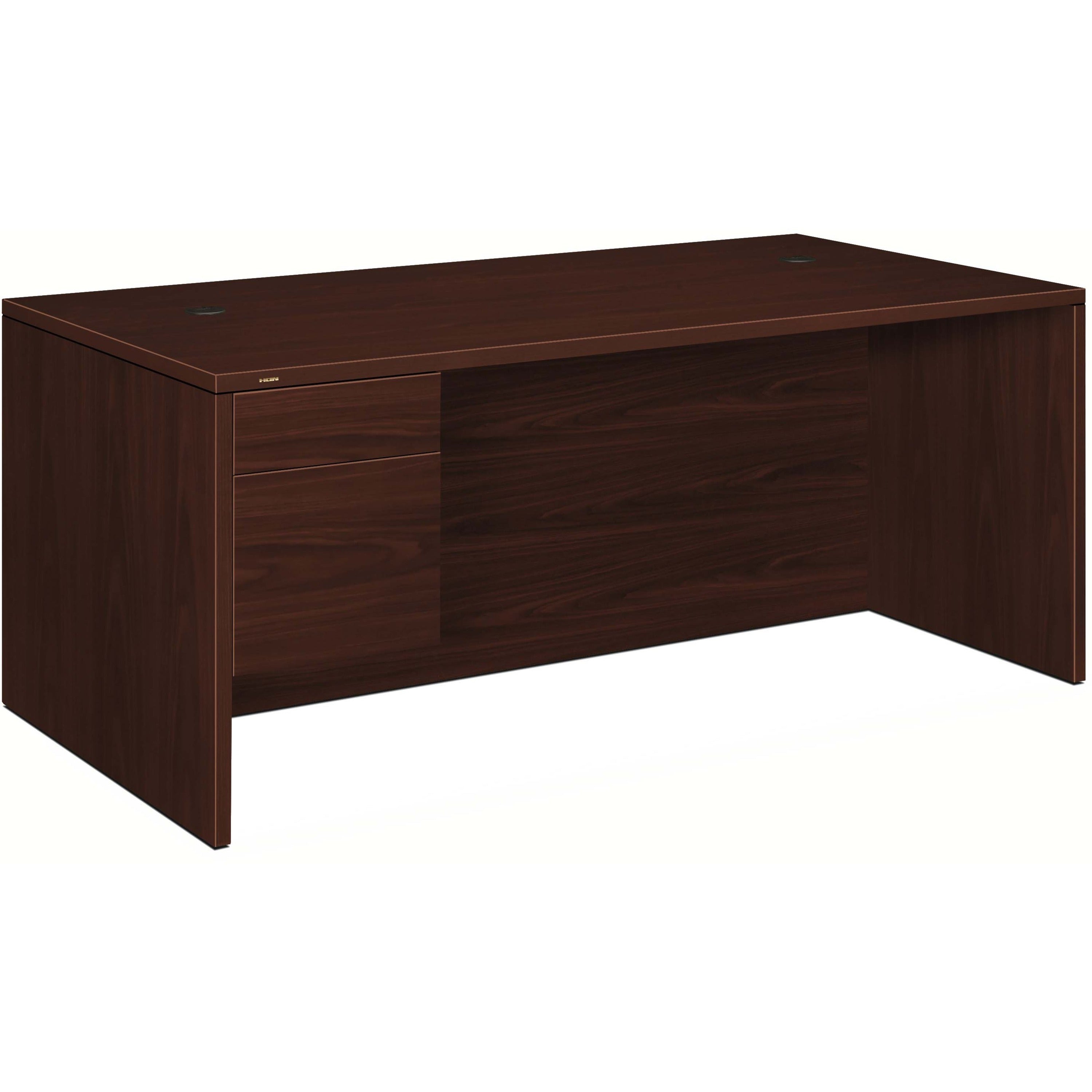 HON 10500 H10586L Pedestal Desk - 29.5" Height x 72" Width x 36" Depth - Total Drawer(s): 2Left Side - Flat Edge - 1 Each