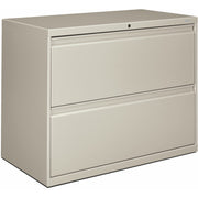 HON Brigade 800 H882 Lateral File - 28.4" Height x 36" Width x 19.3" Depth - Total Drawer(s): 2 - Finish: Light Gray - 1 Each