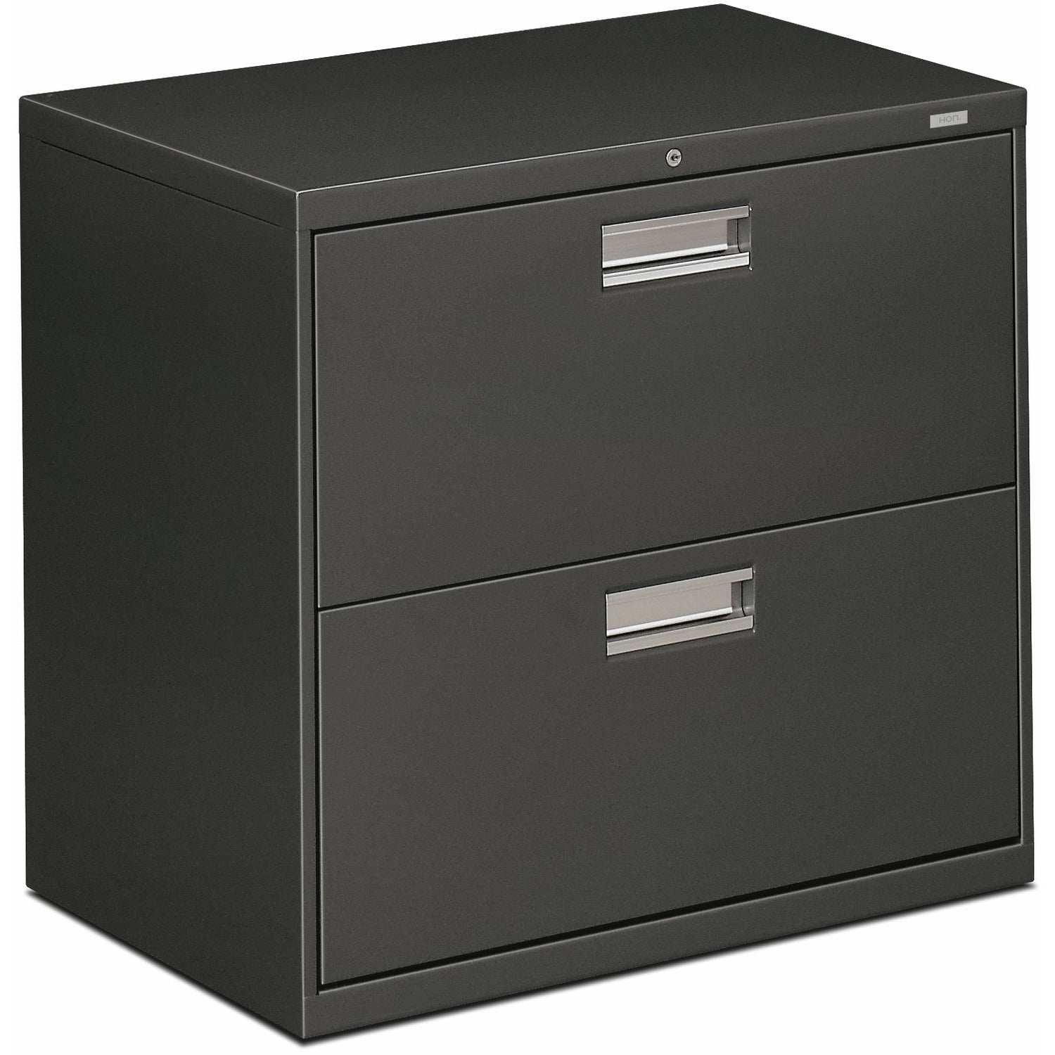 HON Brigade 600 H672 Lateral File - 28.4" Height x 30" Width x 18" Depth - Total Drawer(s): 2 - Finish: Charcoal - 1 Each