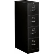 HON 310 H314 File Cabinet - 52" Height x 15" Width x 26.5" Depth - Total Drawer(s): 4 - Finish: Black - 1 Each