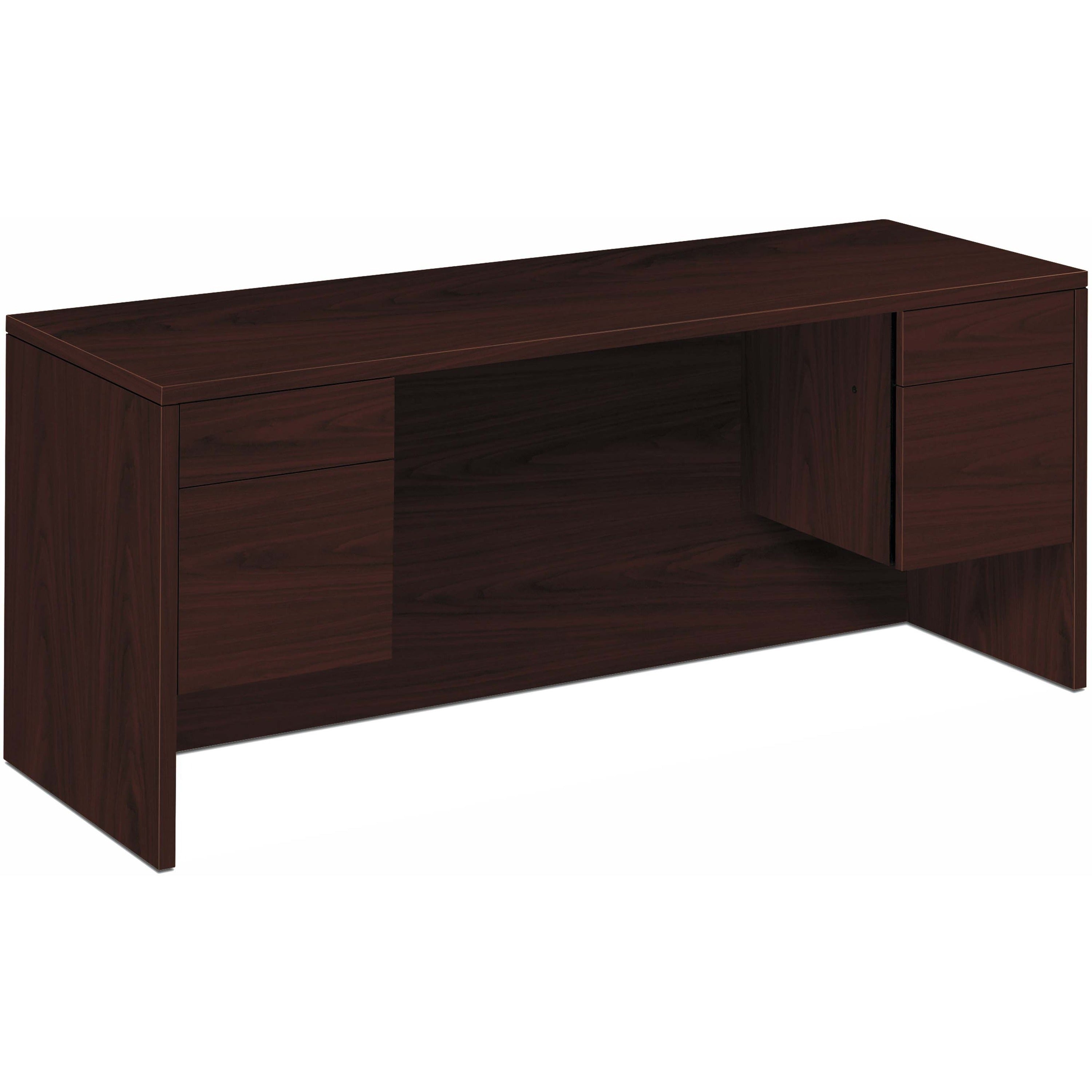 HON 10500 H10543 Credenza - 29.5" Height x 72" Width x 24" Depth - Total Drawer(s): 4 - Flat Edge - Finish: Mahogany - 1 Each