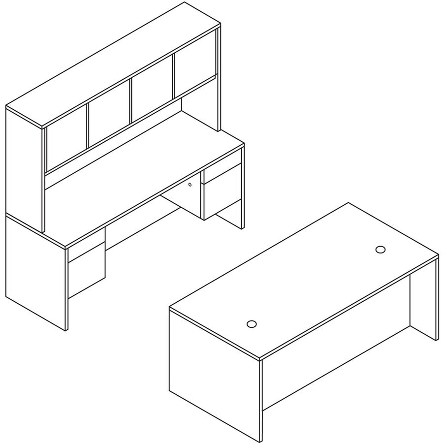 HON 10500 H10543 Credenza - 29.5" Height x 72" Width x 24" Depth - Total Drawer(s): 4 - Flat Edge - Finish: Mahogany - 1 Each