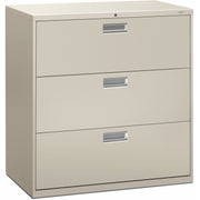 HON Brigade 600 H693 Lateral File - 40.9" Height x 42" Width x 18" Depth - Total Drawer(s): 3 - Finish: Light Gray - 1 Each