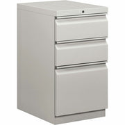 HON Brigade H33720R Pedestal - 28" Height x 15" Width x 19.9" Depth - Total Drawer(s): 3 - Finish: Light Gray - 1 Each