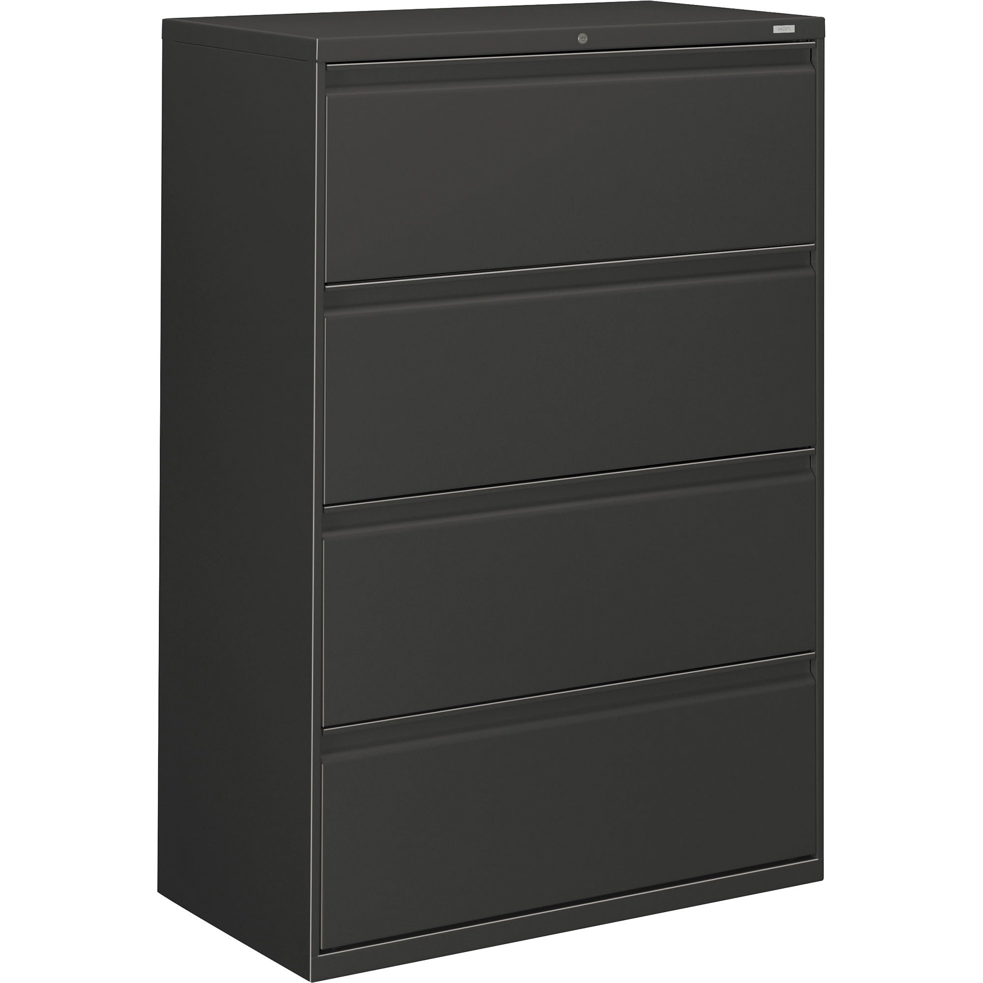 HON Brigade 800 H884 Lateral File - 53.3" Height x 36" Width x 18" Depth - Total Drawer(s): 4 - Finish: Charcoal - 1 Each