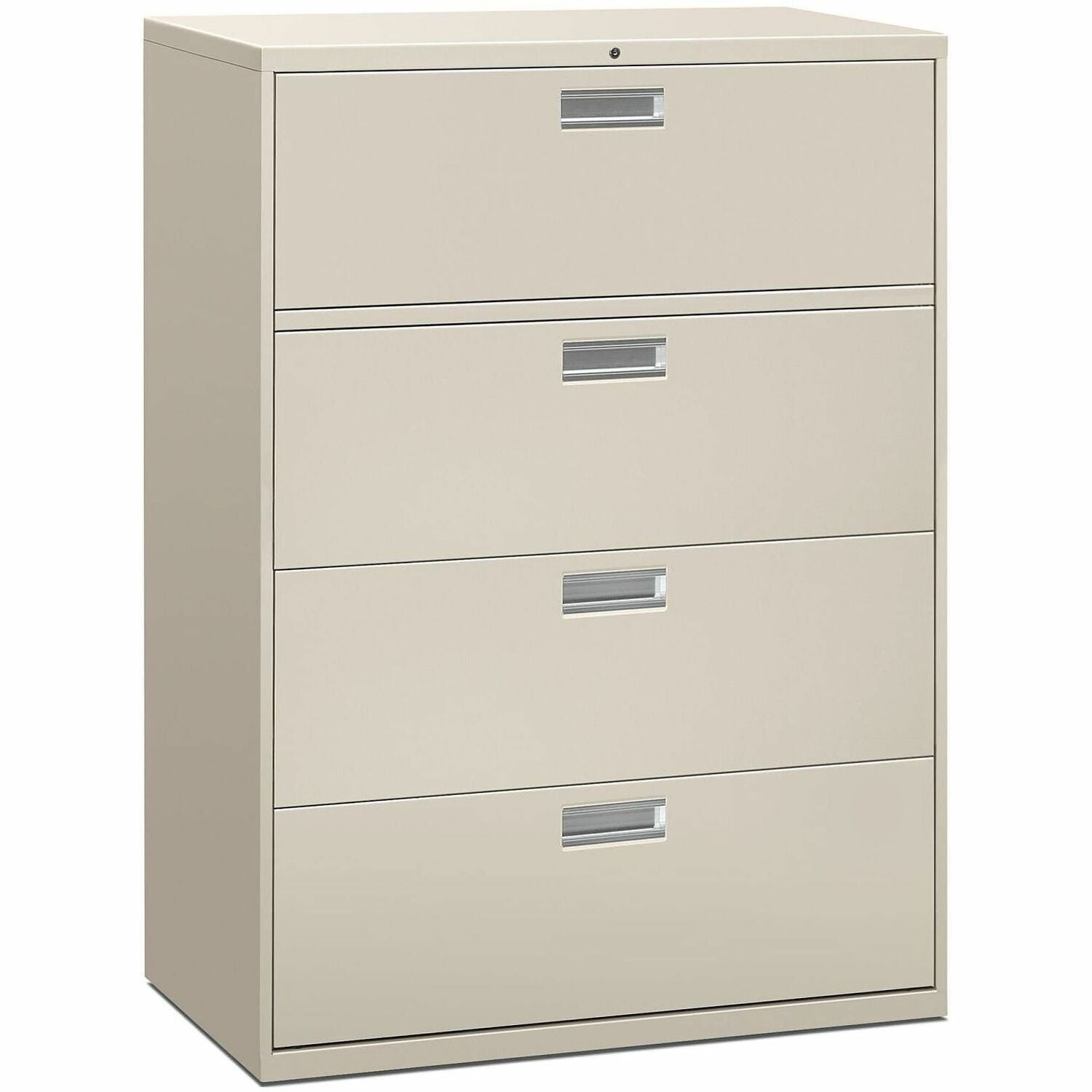 HON Brigade 600 H694 Lateral File - 53.3" Height x 42" Width x 18" Depth - Total Drawer(s): 4 - Finish: Light Gray - 1 Each