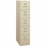 HON 310 H315 File Cabinet - 60" Height x 15" Width x 26.5" Depth - Total Drawer(s): 5 - Finish: Putty - 1 Each