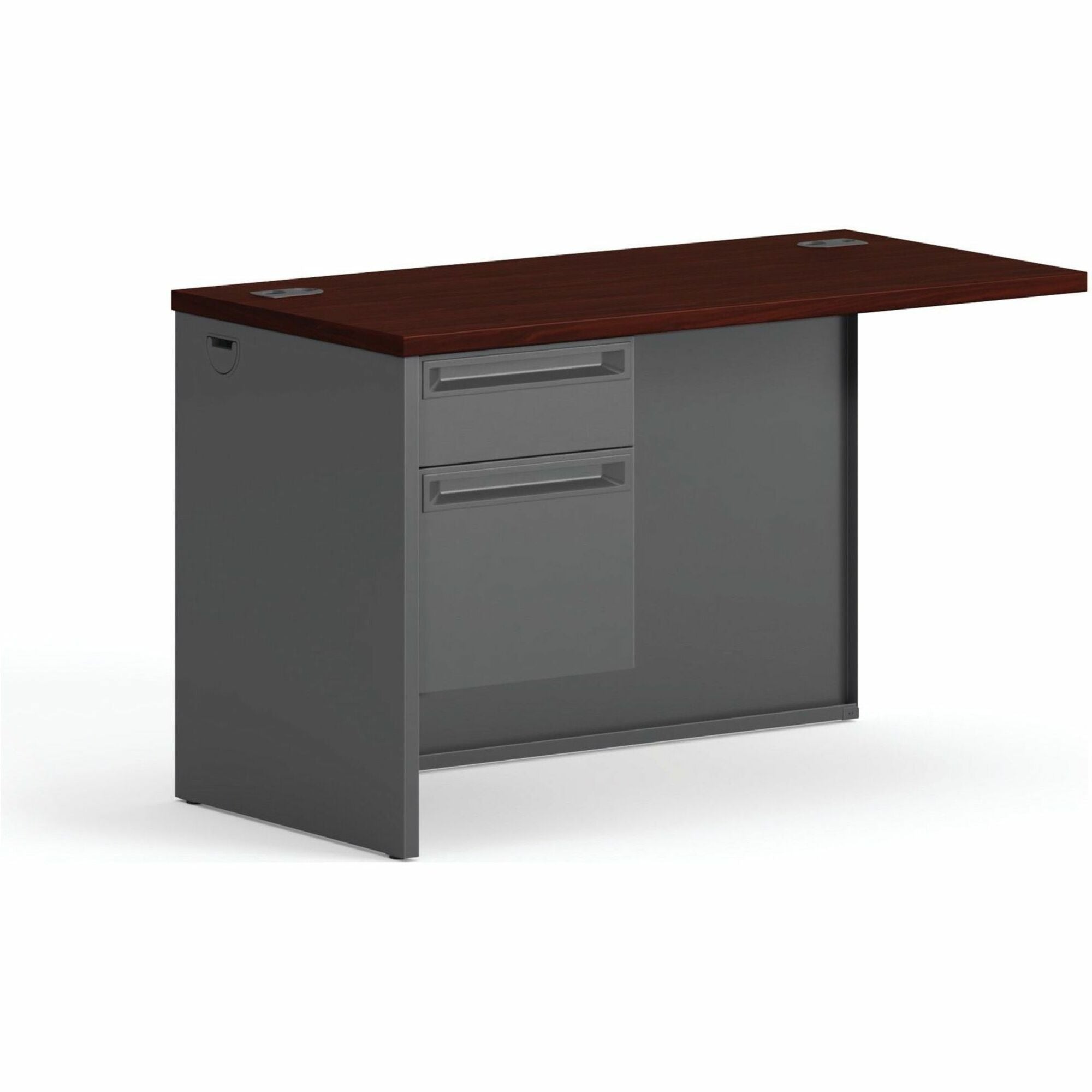 29.5" Height x 48" Width x 24" Depth - Total Drawer(s): 2 - Waterfall Edge - Finish: Charcoal - 1 Each