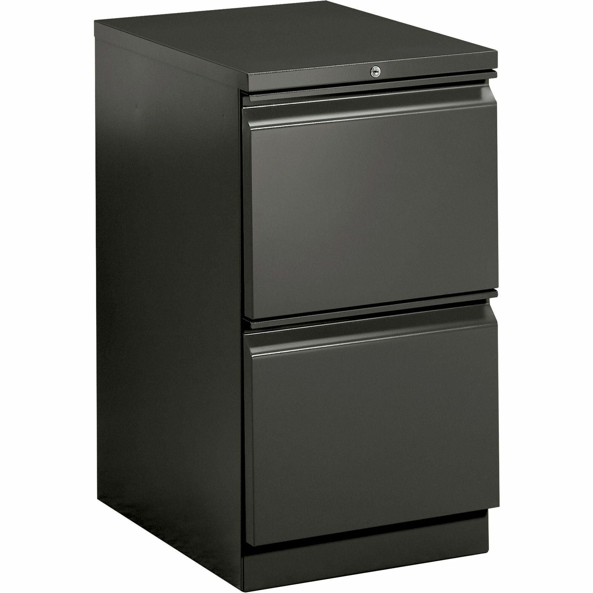 HON Brigade H33823R Pedestal - 28" Height x 15" Width x 22.9" Depth - Total Drawer(s): 2 - Finish: Charcoal - 1 Each