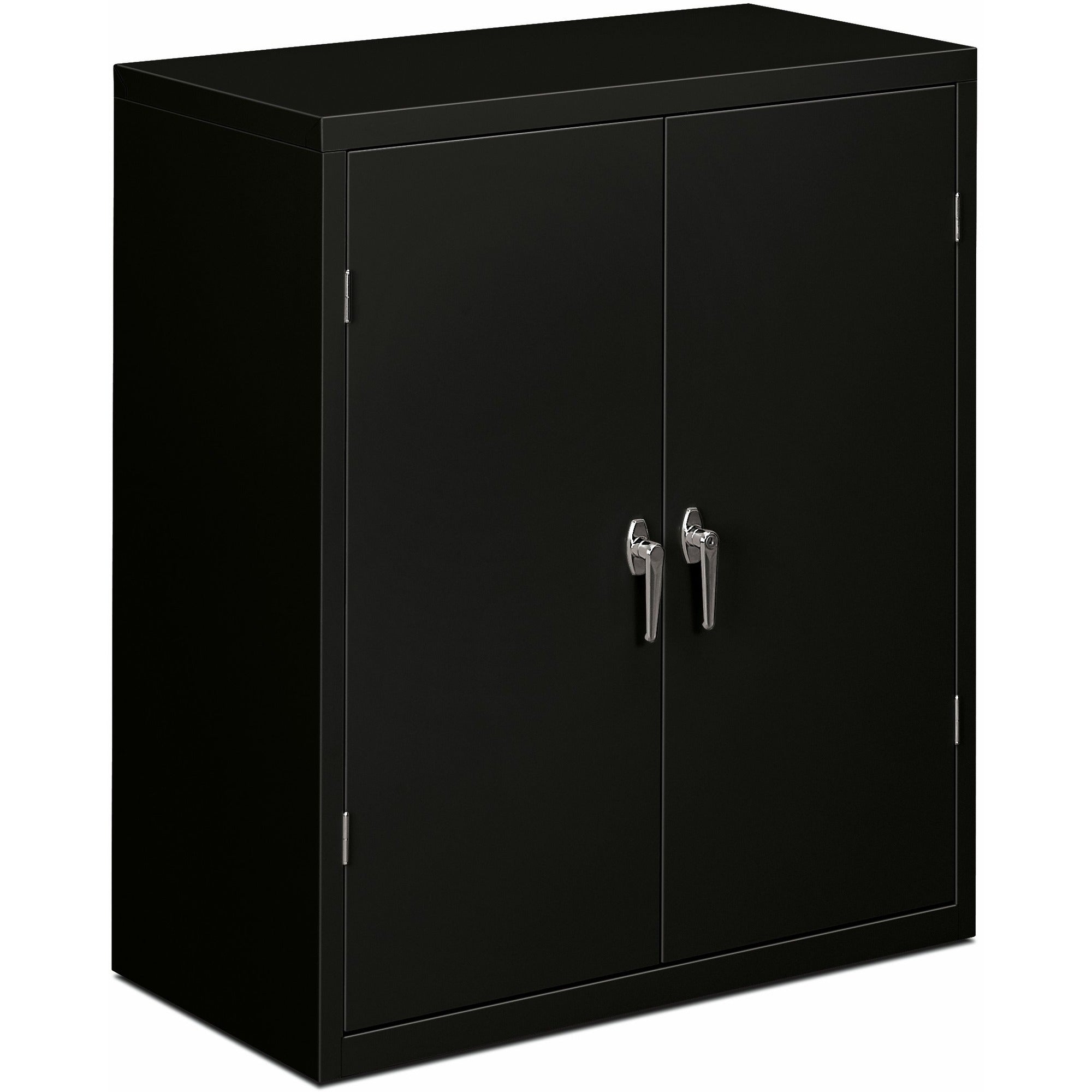 HON Brigade HSC1842 Storage Cabinet, 36"W x 18.1"D x 41.8"H, 2 Adjustable Shelves, Hinged Doors, Steel, Black, 1 Each