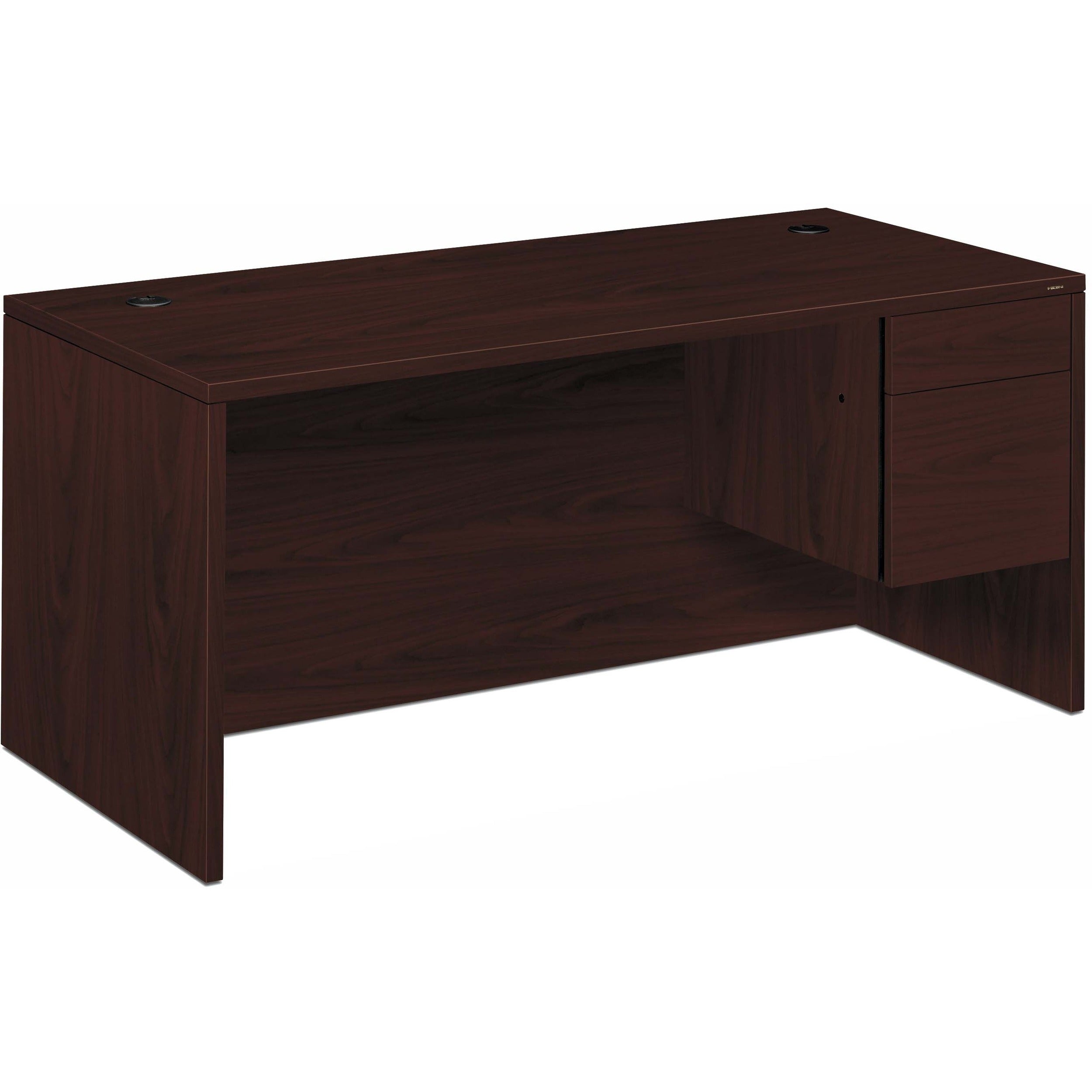 HON 10500 H10583R Pedestal Desk - 29.5" Height x 66" Width x 30" Depth - Total Drawer(s): 2Right Side - Flat Edge - 1 Each